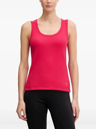 Sportalm Ribbed-knit Logo-patch Tank Top In Pink