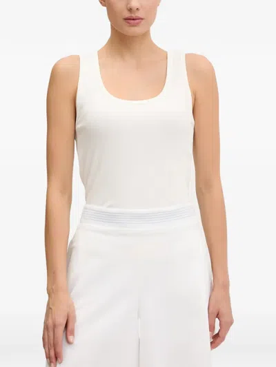 Sportalm Ribbed-knit Scoop-neck Tank Top In White