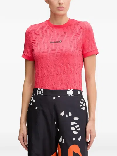 Sportalm Textured Logo-plaque T-shirt In Pink