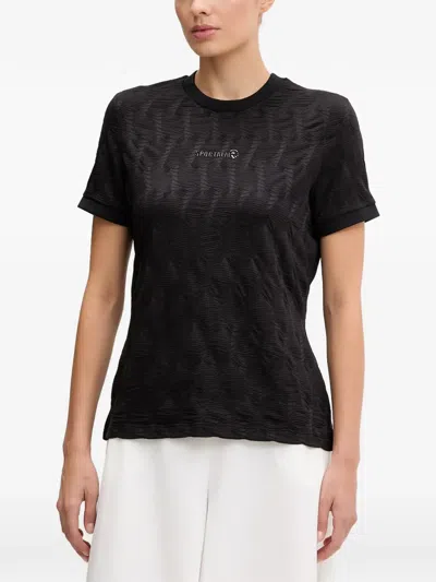 Sportalm Textured Logo-plaque T-shirt In Black