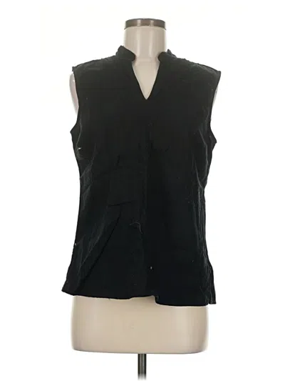 Pre-owned Sportelle Sleeveless Button Down Shirt In Black