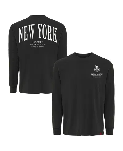 Sportiqe Men's And Women's Anthracite New York Liberty Athletic Club Collection Sherwood Relaxed Fit Premium  In Black