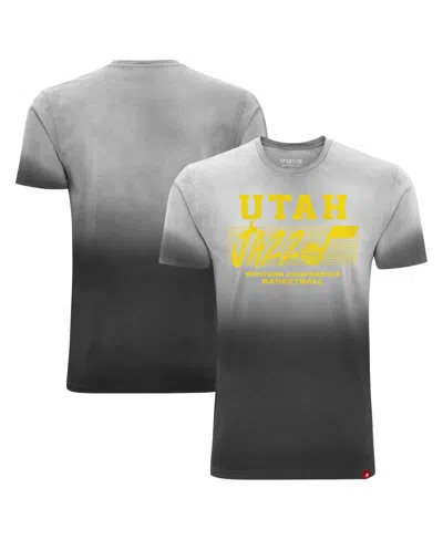 Sportiqe Men's And Women's Black Utah Jazz Bingham Sun-fade T-shirt