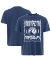 Sportiqe Men's And Women's Blue Minnesota Timberwolves Distressed Rock Roll Collection Angus Premium Mineral 