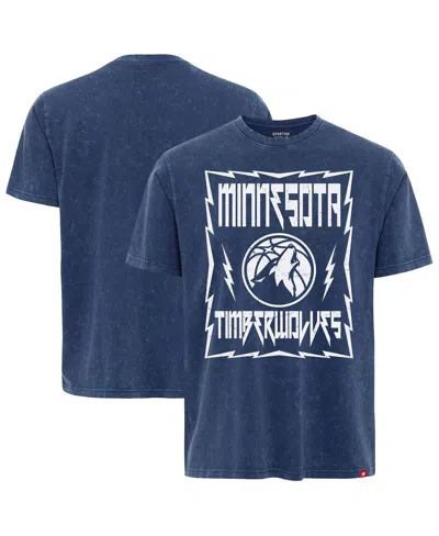 Sportiqe Men's And Women's Blue Minnesota Timberwolves Distressed Rock Roll Collection Angus Premium Mineral 