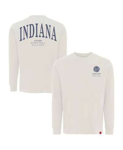 Sportiqe Men's And Women's Cream Indiana Fever Athletic Club Collection Sherwood Relaxed Fit Premium Long-sle In White