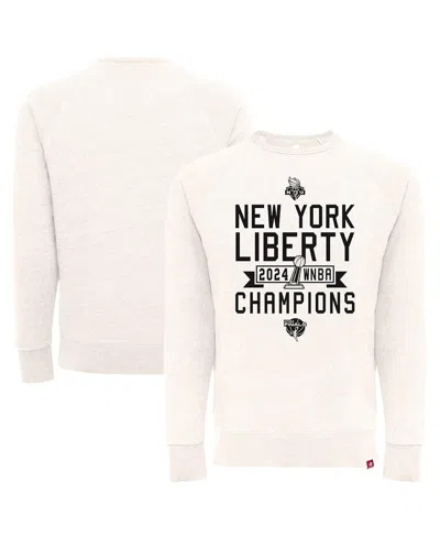 Sportiqe Men's And Women's Cream New York Liberty 2024 Wnba Finals Champions Hamon Bone Pullover Sweatshirt
