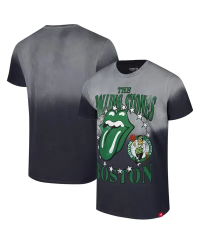Sportiqe Men's And Women's Gray Rolling Stones X Boston Celtics Bingham Collab T-shirt