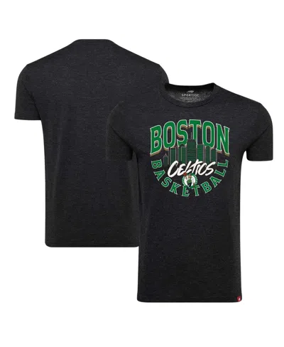 Sportiqe Men's And Women's Heather Black Boston Celtics Comfy Super Soft Tri-blend T-shirt
