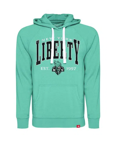 Sportiqe Men's And Women's Mint New York Liberty Olsen Raglan Tri-blend Pullover Hoodie In Green