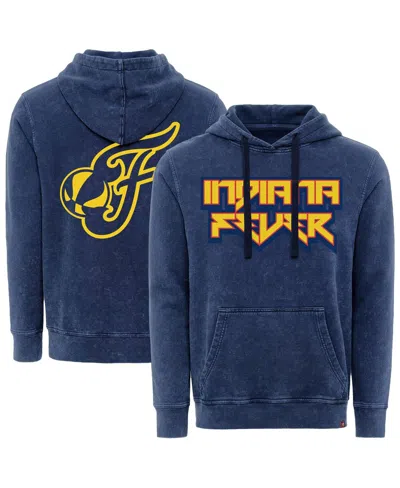 Sportiqe Men's And Women's Navy Indiana Fever Rock Roll Collection Jimi Mineral Wash Pullover Hoodie In Blue
