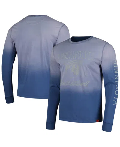 Sportiqe Men's And Women's Navy Minnesota Timberwolves Mohave Sun-dipped Long Sleeve T-shirt