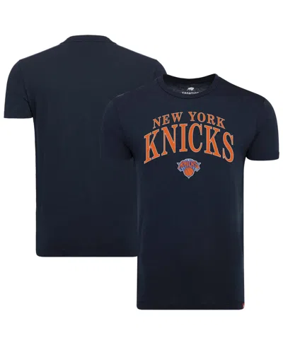 Sportiqe Men's And Women's Navy New York Knicks Comfy Tri-blend T-shirt In Blue