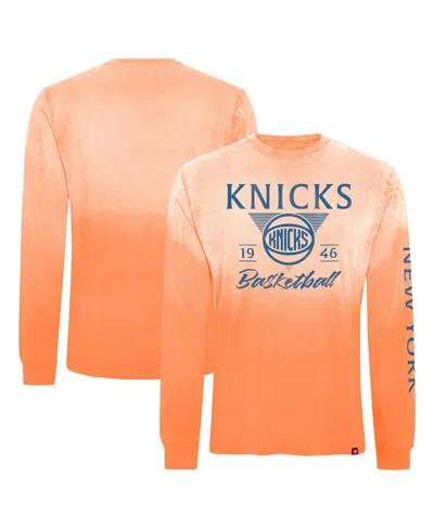 Sportiqe Men's And Women's Orange New York Knicks Mohave Sun-dipped Long Sleeve T-shirt