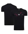 Sportiqe Men's And Women's  Black Chicago Bulls 1966 Collection Comfy Tri-blend T-shirt In Black