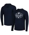 Sportiqe Men's And Women's  Navy Dallas Mavericks Rowan Tri-blend Long Sleeve Hoodie T-shirt In Navy