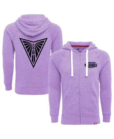 Sportiqe Men's And Women's Violet Golden State Valkyries Heywood Tri-blend Raglan Full-zip Hoodie In Purple