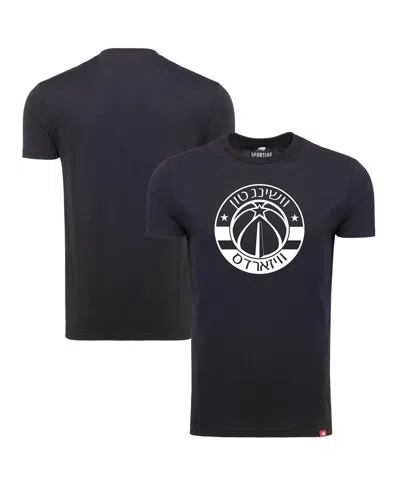 Sportiqe Men's  Black Washington Wizards Hebrew Language Comfy Tri-blend T-shirt