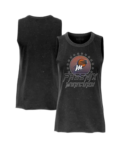 Sportiqe Women's Black Phoenix Mercury Rock Roll Collection Turner Mineral Wash Tank Top
