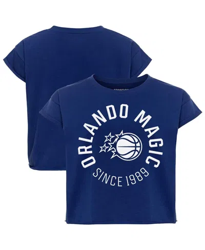 Sportiqe Women's Blue Orlando Magic Cropped Genuine Issue Collection Alana T-shirt