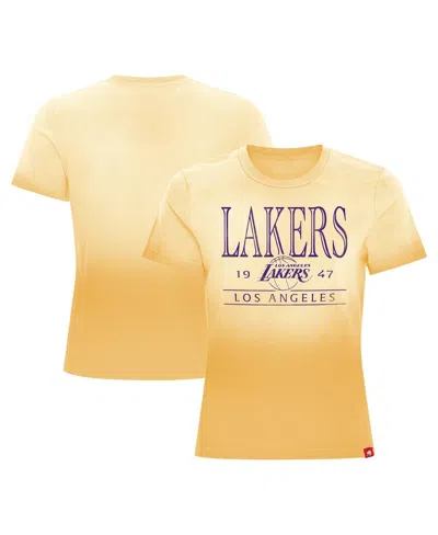 Sportiqe Women's Gold Los Angeles Lakers Arcadia Sun-dipped T-shirt