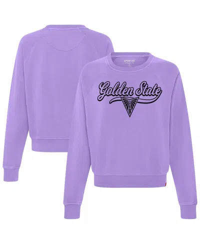 Sportiqe Women's Golden State Valkyries Ashlyn Raglan French Terry Crewneck Sweatshirt In Purple