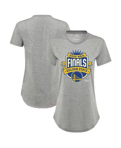 Sportiqe Women's  Gray Golden State Warriors 2022 Nba Finals Crest Phoebe T-shirt