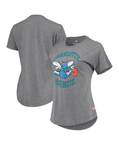 Sportiqe Women's  Heathered Gray Charlotte Hornets Tri-blend Phoebe T-shirt