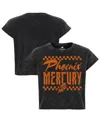 Sportiqe Women'sâ Black Phoenix Mercury Rock Roll Collection Gwen Mineral Wash Cropped T-shirt In Black