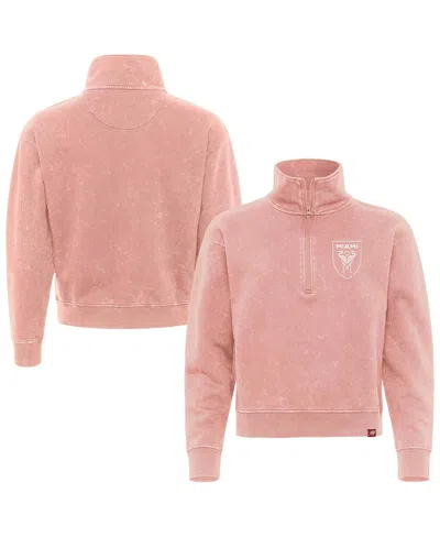 Sportiqe Women'sâ Pink Inter Miami Cf Iggy Washed Cropped Quarter-zip Pullover