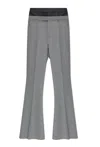 Sportmax Lince Layered Wool Flared Pants In Grey