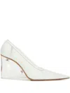 Sportmax 90mm Leather Wedge Platforms In White