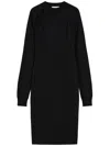 Sportmax High-necked Long-sleeved Wool Dress