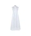 Sportmax Sleeveless White Shirt Dress In White
