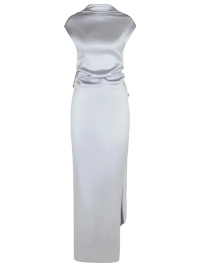Sportmax 'abadan' Grey Satin Dress