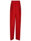 Sportmax Abadan Wool-blend Canvas Wide-leg Pants In Rosso