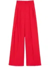 Sportmax Abadan Wool-blend Canvas Wide-leg Pants In Red