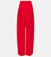 Sportmax Abadan Wool-blend Canvas Wide-leg Pants In Red