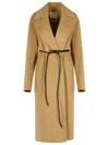 Sportmax Abate Camel Virgin Wool Robe Coat In Brown