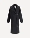 Sportmax Double-faced Wool Wrap Long Coat In Black