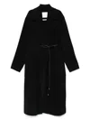 Sportmax Double-faced Wool Wrap Long Coat In Black