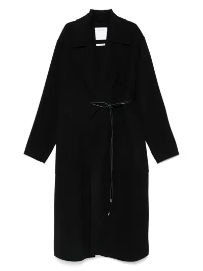 Sportmax Long Wool Coat In Black