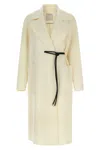 Sportmax Tie-fastening Lapel Single-breasted Coat In Neutral