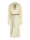 Sportmax Abate Milk Virgin Wool Dressing Gown Coat In Neutral