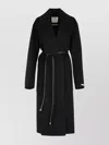 Sportmax Belted Double-breasted Coat In Black