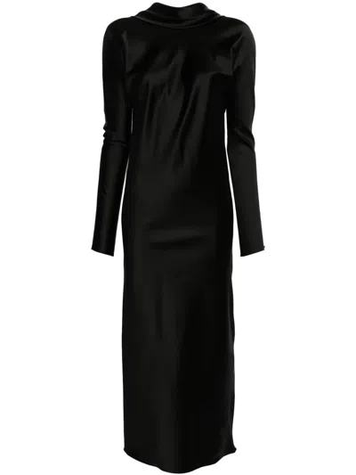Sportmax Abazio Satin Maxi Dress In Black