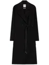 Sportmax Belted Double-breasted Coat In Black