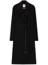 Sportmax Belted Double-breasted Coat In Black