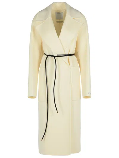 Sportmax 'abbot' Milk Virgin Wool Dressing Gown Coat
