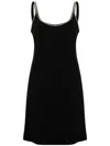 Sportmax Abetone1234 Embellished Cady Slip Dress In Black